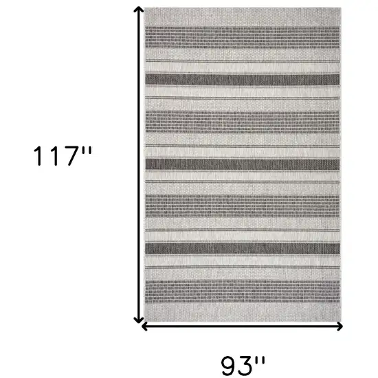 Gray Stripe Indoor Outdoor Area Rug Photo 8