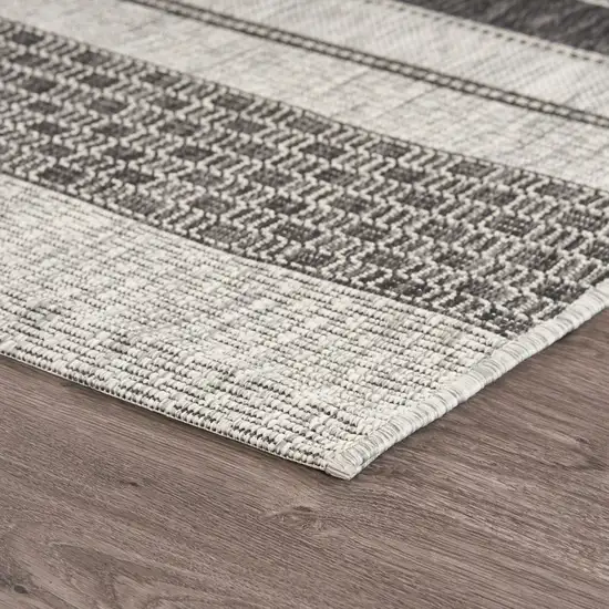 Gray Stripe Indoor Outdoor Area Rug Photo 7