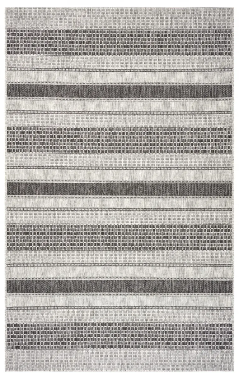 Gray Stripe Indoor Outdoor Area Rug Photo 1