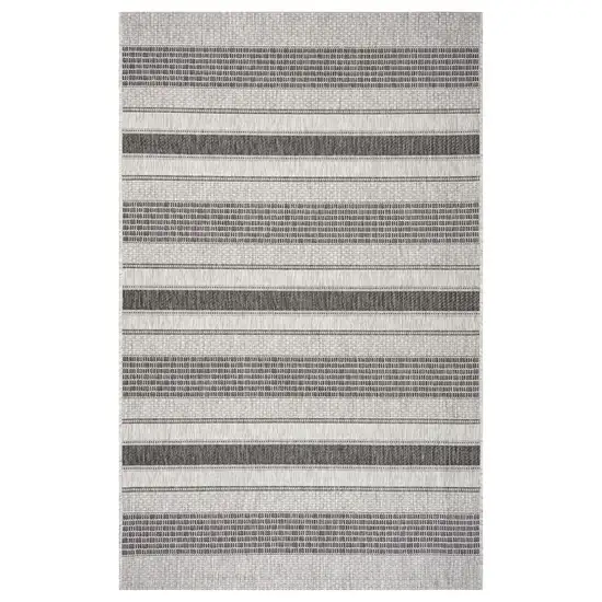 Gray Stripe Indoor Outdoor Area Rug Photo 1