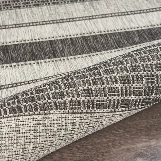 Gray Stripe Indoor Outdoor Area Rug Photo 4