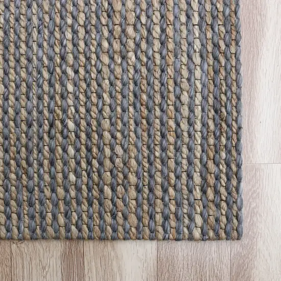 Gray Striped Hand Woven Area Rug Photo 6