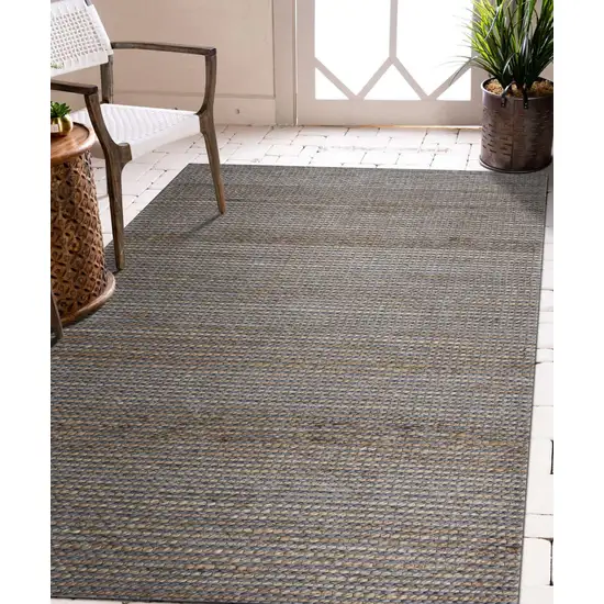 Gray Striped Hand Woven Area Rug Photo 3