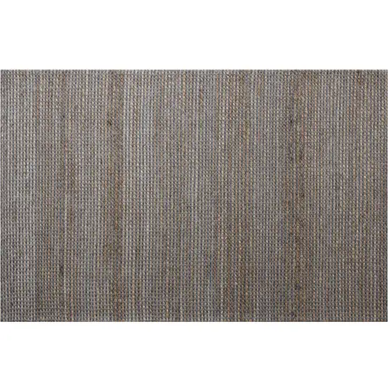 Gray Striped Hand Woven Area Rug Photo 1