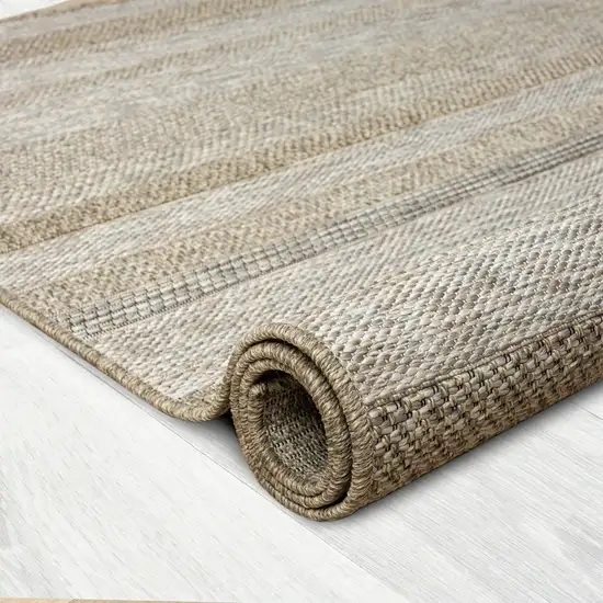 Gray Striped Handmade Indoor Outdoor Area Rug Photo 6