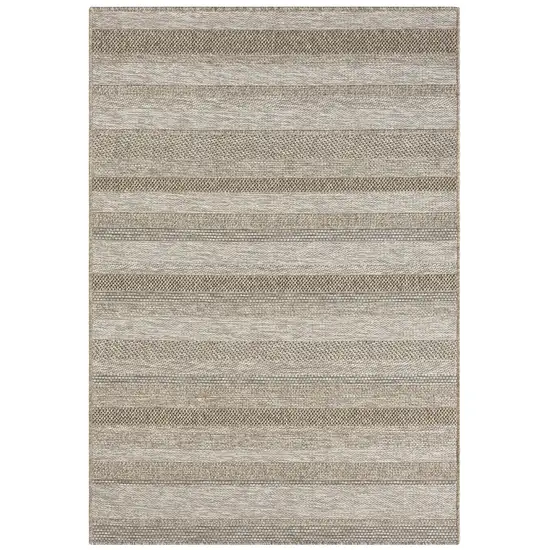 Gray Striped Handmade Indoor Outdoor Area Rug Photo 2