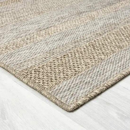 Gray Striped Handmade Indoor Outdoor Area Rug Photo 8