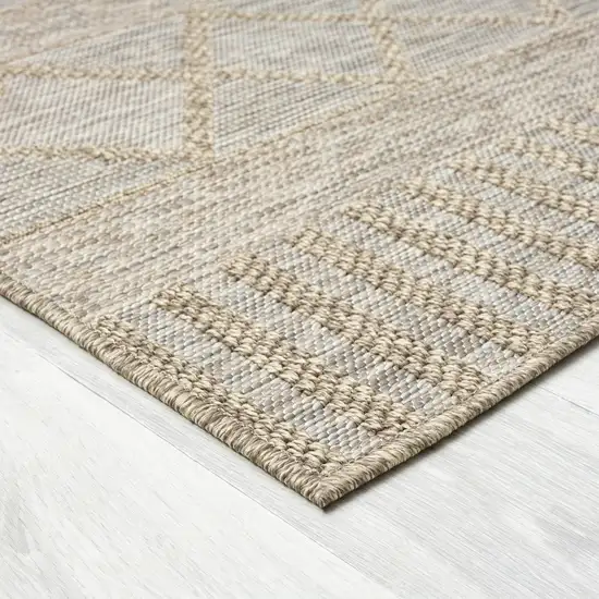 Gray Striped Handmade Indoor Outdoor Area Rug Photo 9