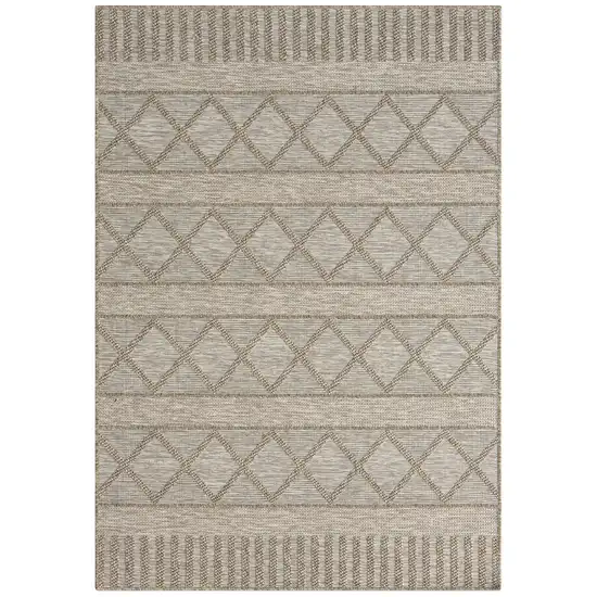 Gray Striped Handmade Indoor Outdoor Area Rug Photo 2