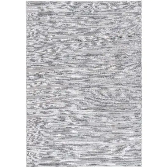 Gray Striped Power Loom Distressed Area Rug Photo 2