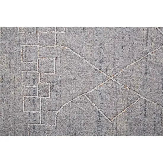 Gray Striped Power Loom Distressed Stain Resistant Area Rug Photo 9