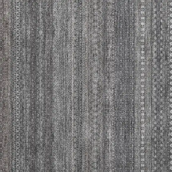 Gray Striped Washable Non Skid Indoor Outdoor Area Rug Photo 7