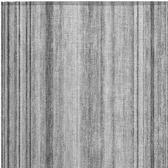 Gray Striped Washable Non Skid Indoor Outdoor Area Rug Photo 6