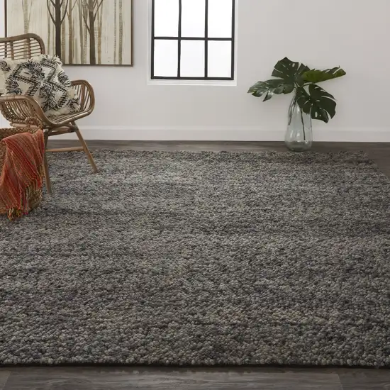 Gray Taupe And Black Wool Hand Woven Distressed Stain Resistant Area Rug Photo 3