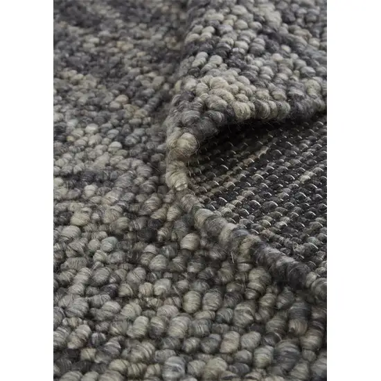 Gray Taupe And Black Wool Hand Woven Distressed Stain Resistant Area Rug Photo 9