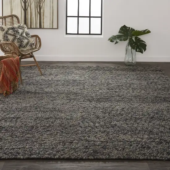 Gray Taupe And Black Wool Hand Woven Stain Resistant Area Rug Photo 2