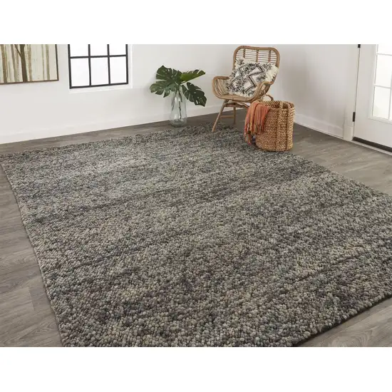 Gray Taupe And Black Wool Hand Woven Stain Resistant Area Rug Photo 3