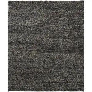 Photo of Gray Taupe And Black Wool Hand Woven Stain Resistant Area Rug