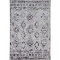Photo of Gray Taupe And Blue Geometric Stain Resistant Area Rug