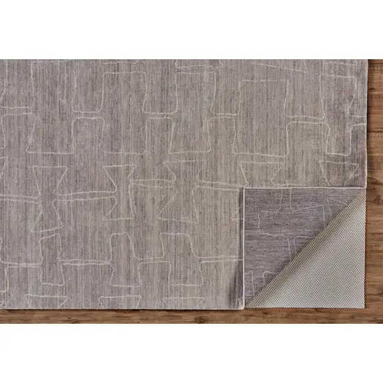 Gray Taupe And Ivory Abstract Hand Woven Area Rug Photo 3