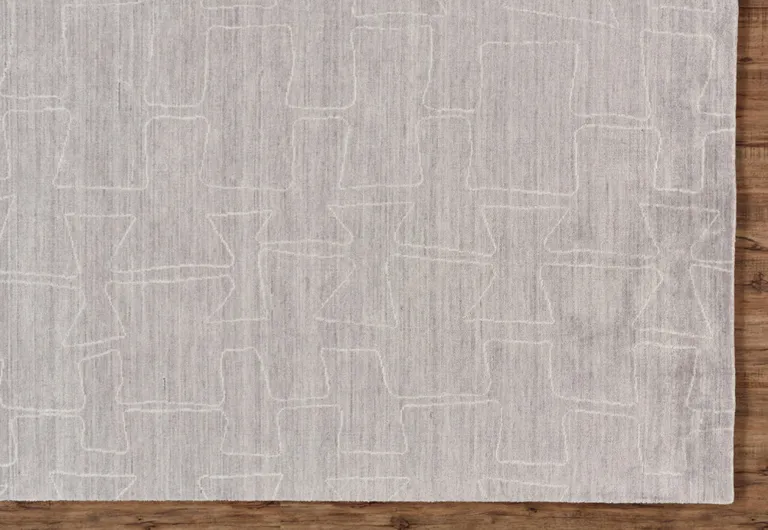 Gray Taupe And Ivory Abstract Hand Woven Area Rug Photo 5