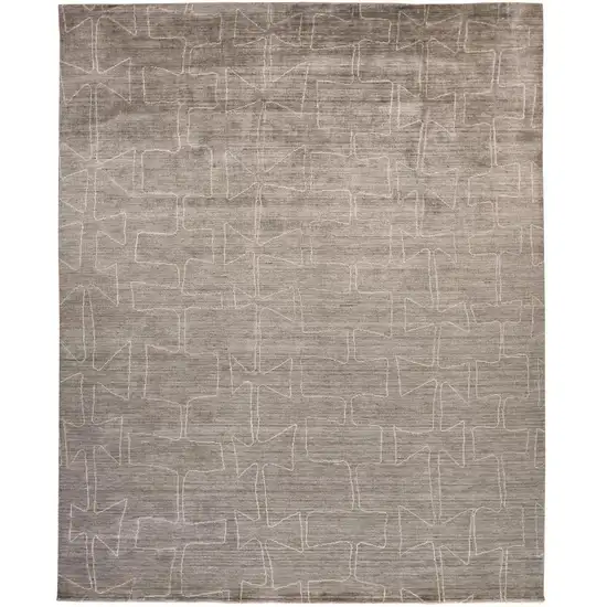 Gray Taupe And Ivory Abstract Hand Woven Area Rug Photo 1