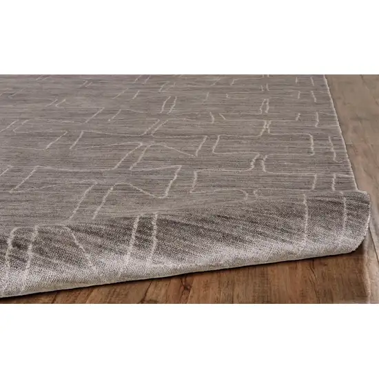 Gray Taupe And Ivory Abstract Hand Woven Area Rug Photo 6