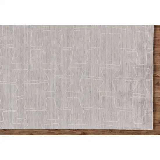 Gray Taupe And Ivory Abstract Hand Woven Area Rug Photo 5