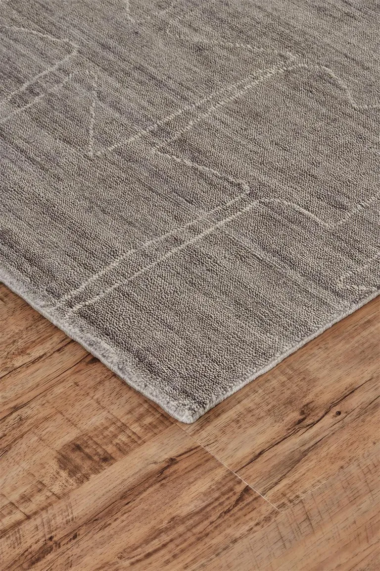 Gray Taupe And Ivory Abstract Hand Woven Area Rug Photo 4