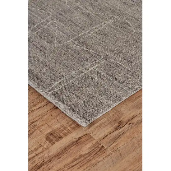 Gray Taupe And Ivory Abstract Hand Woven Area Rug Photo 4