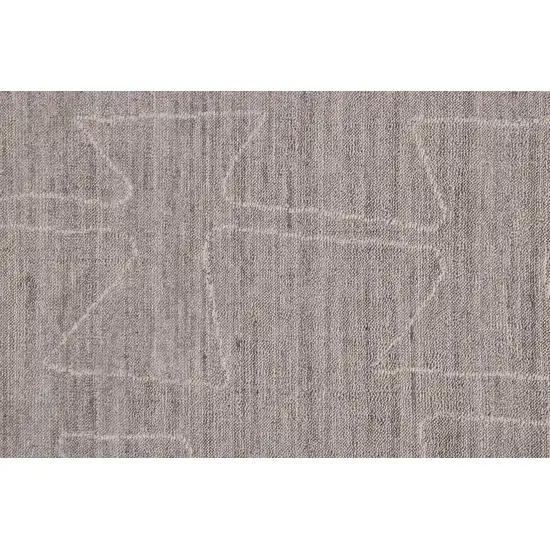 Gray Taupe And Ivory Abstract Hand Woven Area Rug Photo 5