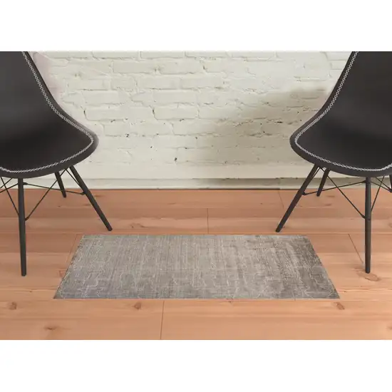 Gray Taupe And Ivory Abstract Hand Woven Area Rug Photo 2