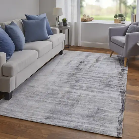 Gray Taupe And Ivory Abstract Hand Woven Area Rug Photo 6