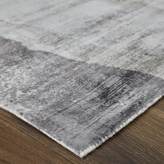 Gray Taupe And Ivory Abstract Hand Woven Area Rug Photo 8