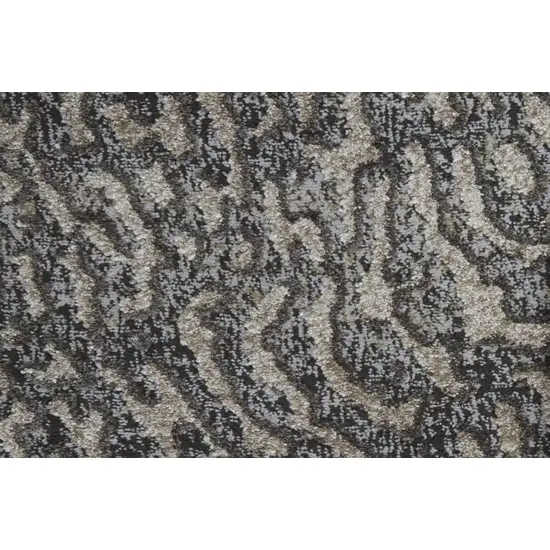 Gray Taupe And Ivory Abstract Power Loom Stain Resistant Area Rug Photo 9