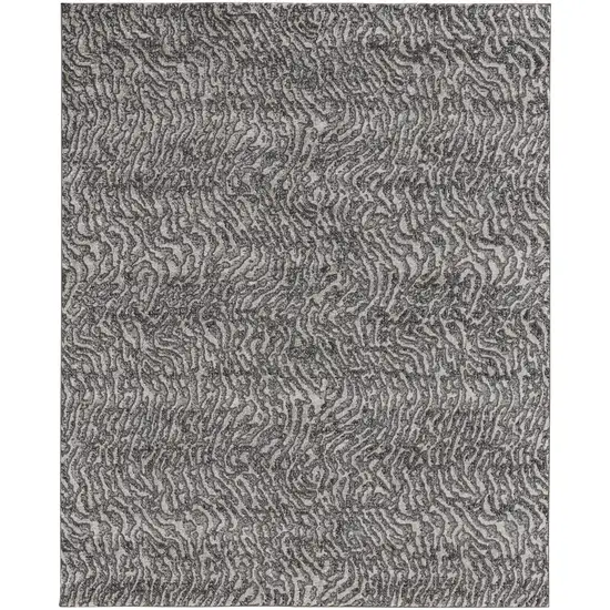 Gray Taupe And Ivory Abstract Power Loom Stain Resistant Area Rug Photo 1