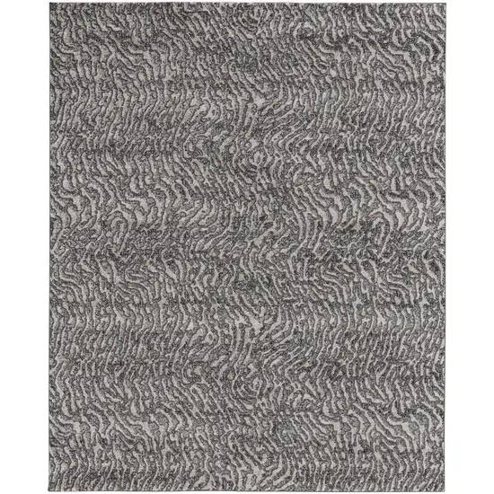 Gray Taupe And Ivory Abstract Power Loom Stain Resistant Area Rug Photo 1