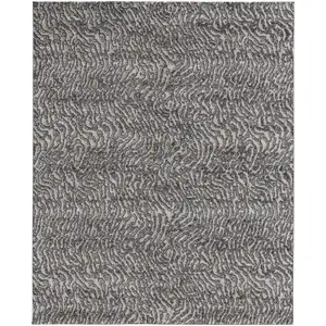 Photo of Gray Taupe And Ivory Abstract Power Loom Stain Resistant Area Rug