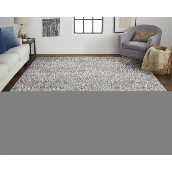 Gray Taupe And Ivory Abstract Power Loom Stain Resistant Area Rug Photo 2