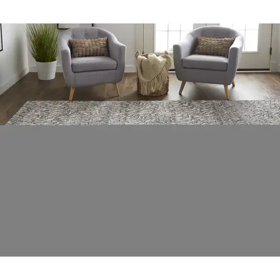 Gray Taupe And Ivory Abstract Power Loom Stain Resistant Area Rug Photo 4