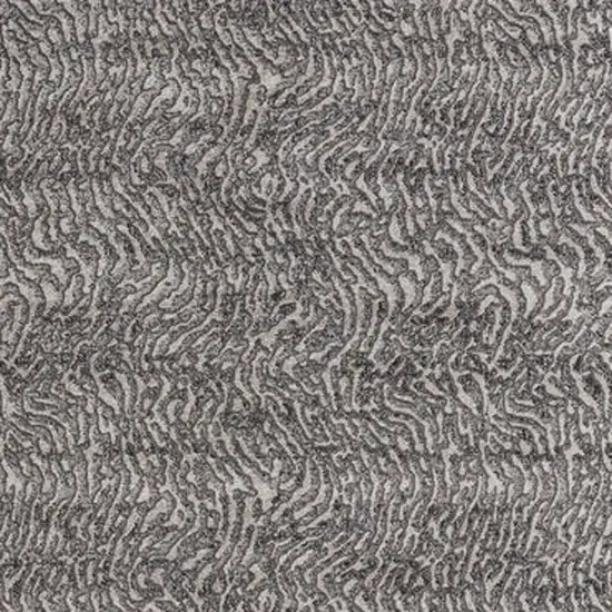 Gray and Ivory Abstract Power Loom Area Rug Photo 4