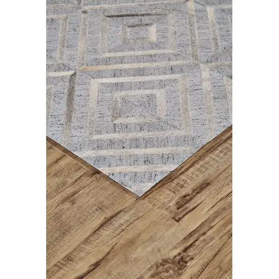 Gray Taupe And Ivory Geometric Hand Woven Area Rug Photo 3