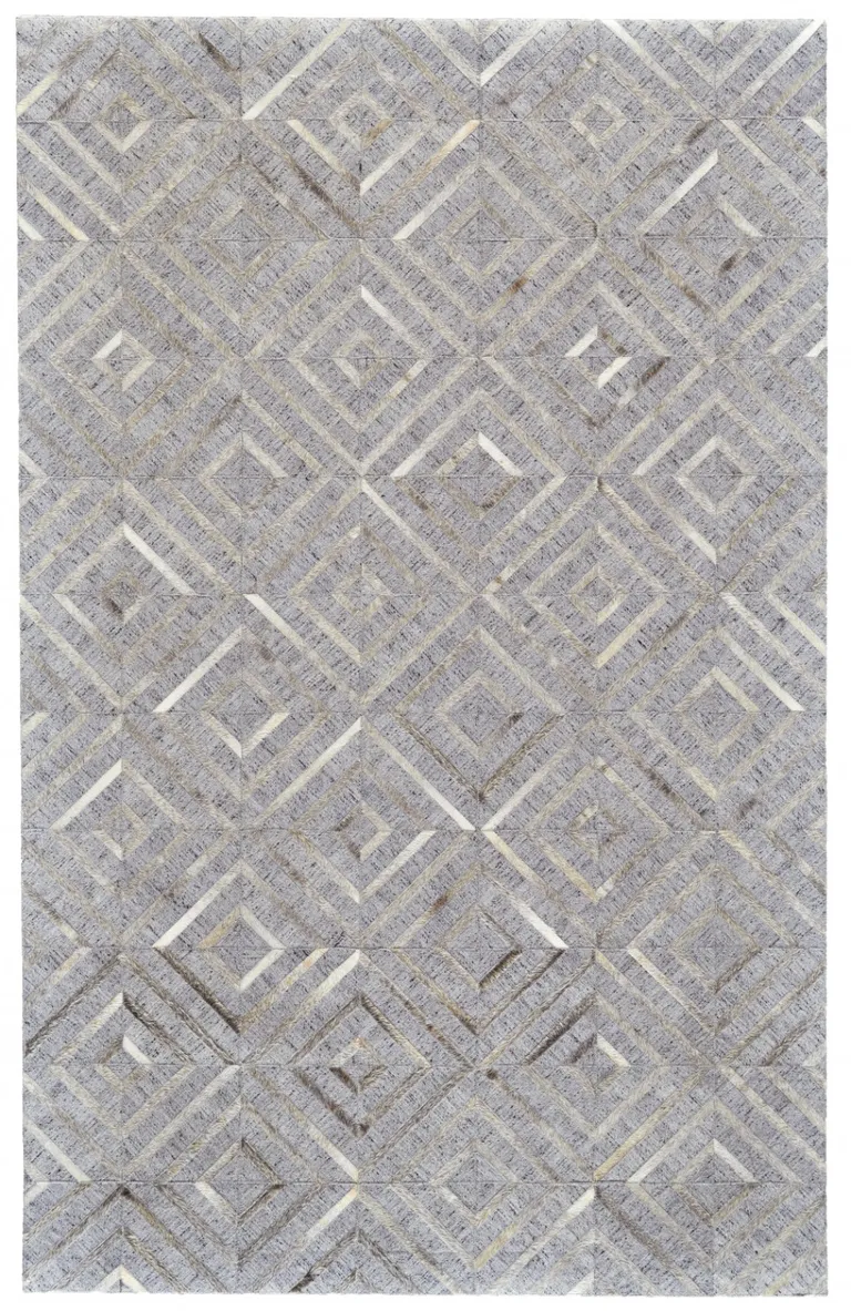 Gray Taupe And Ivory Geometric Hand Woven Area Rug Photo 1