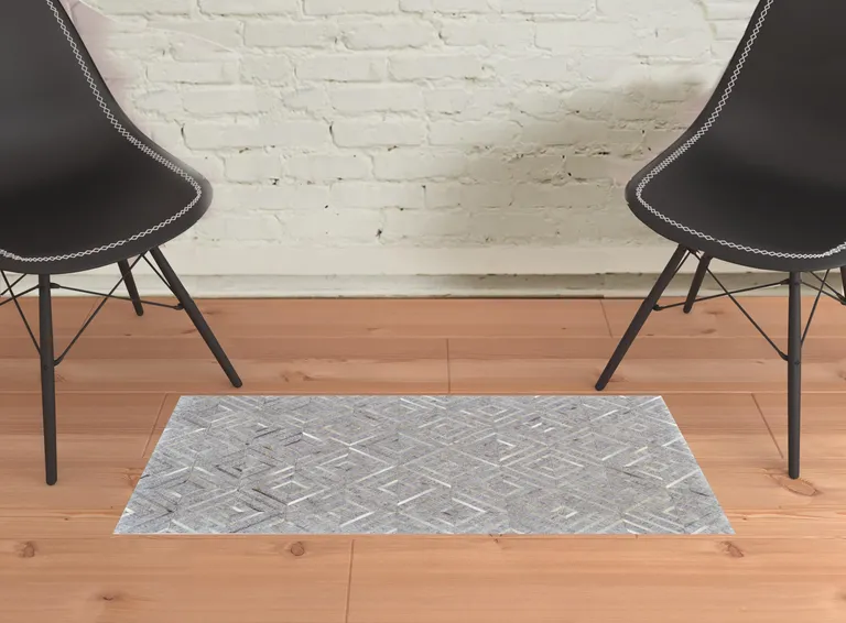 Gray Taupe And Ivory Geometric Hand Woven Area Rug Photo 2