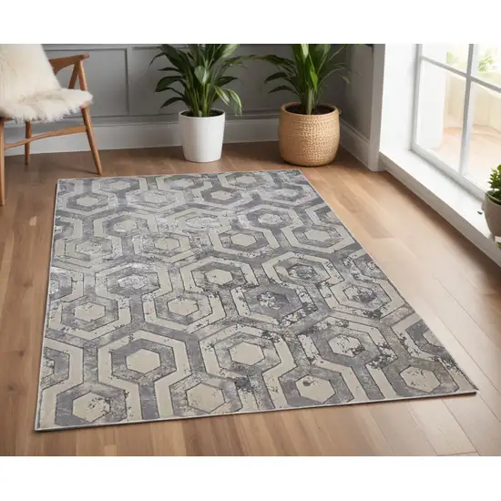 Gray Abstract Non Skid Area Rug Photo 1