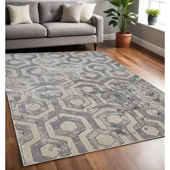 Gray Abstract Non Skid Area Rug Photo 1