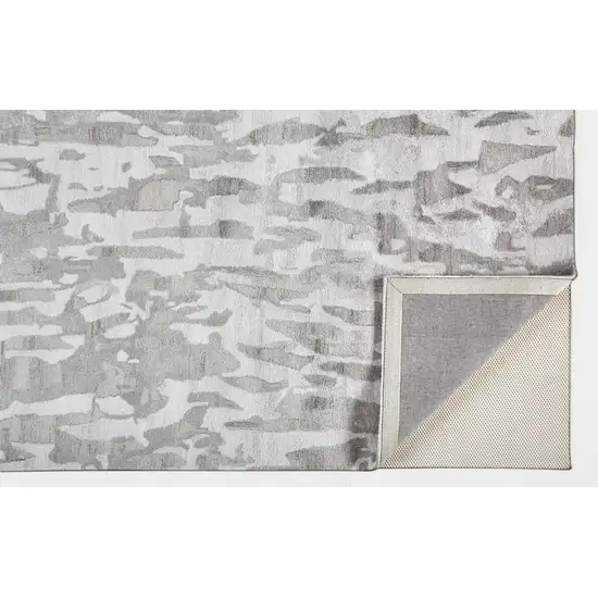 Gray Taupe And Silver Abstract Tufted Handmade Area Rug Photo 4