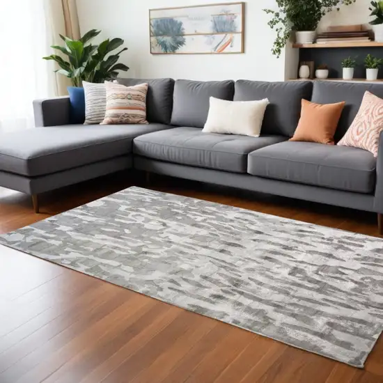 Taupe and Gray Abstract Hand Tufted Area Rug Photo 1