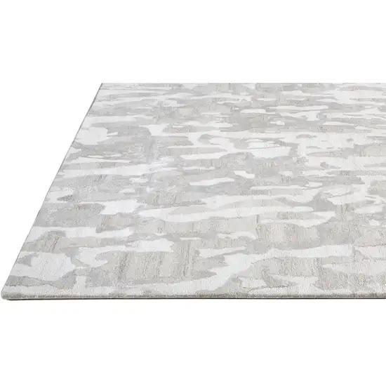 Gray Taupe And Silver Abstract Tufted Handmade Area Rug Photo 1