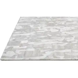 Photo of Gray Taupe And Silver Abstract Tufted Handmade Area Rug